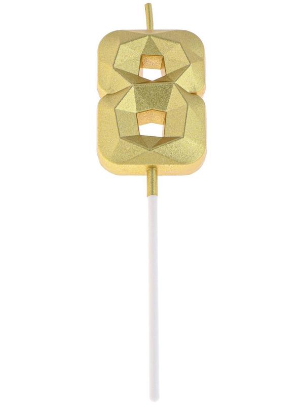 Свеча в торт на шпажке «Алмаз», цифра 