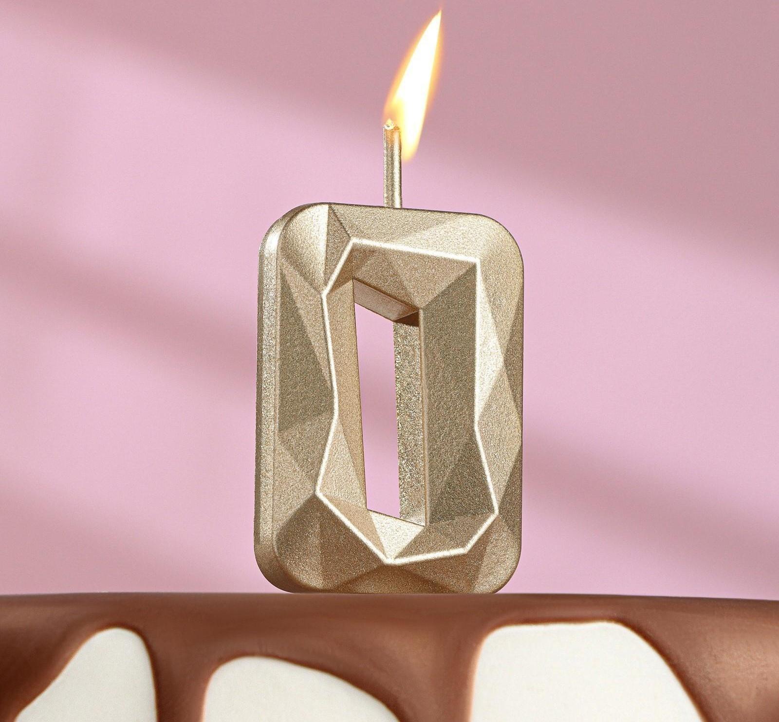 Свеча в торт на шпажке «Алмаз», цифра 