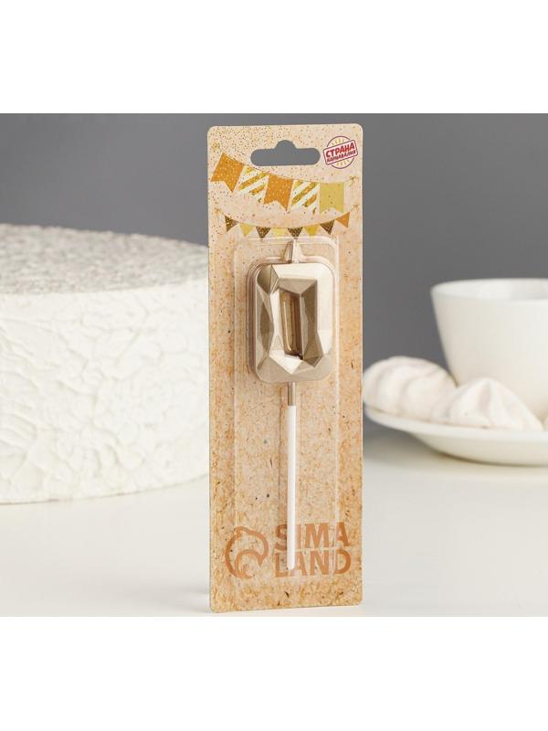 Свеча в торт на шпажке «Алмаз», цифра 