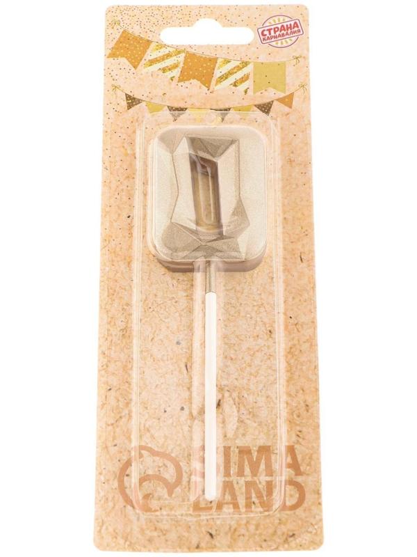 Свеча в торт на шпажке «Алмаз», цифра 