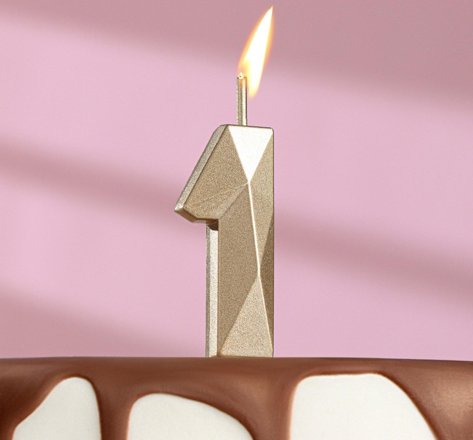 Свеча в торт на шпажке «Алмаз», цифра 