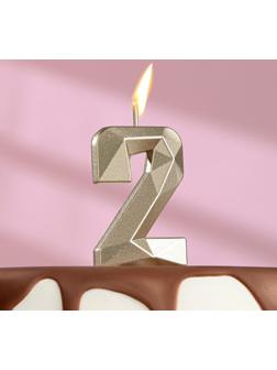 Свеча в торт на шпажке «Алмаз», цифра 