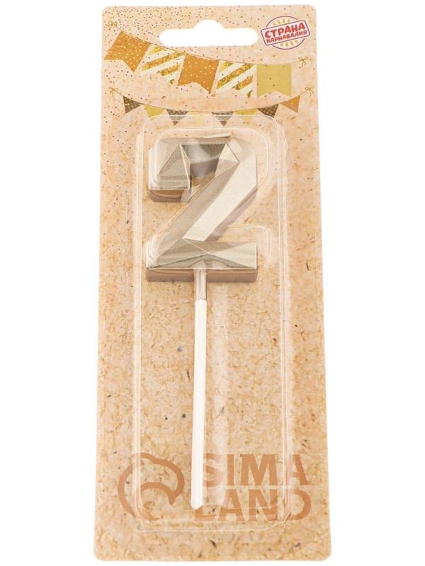 Свеча в торт на шпажке «Алмаз», цифра 