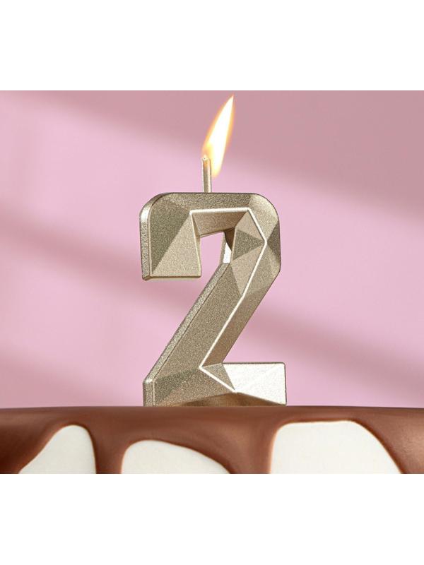 Свеча в торт на шпажке «Алмаз», цифра 
