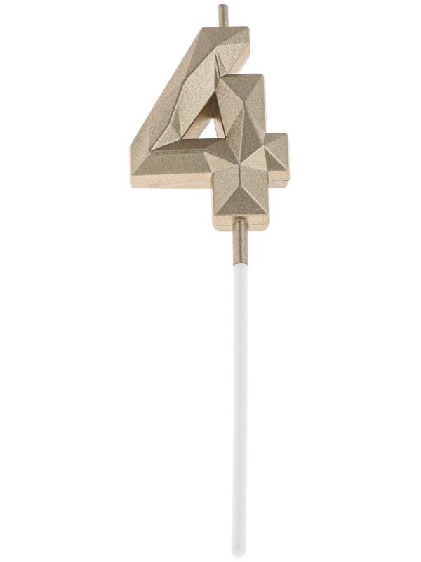 Свеча в торт на шпажке «Алмаз», цифра 