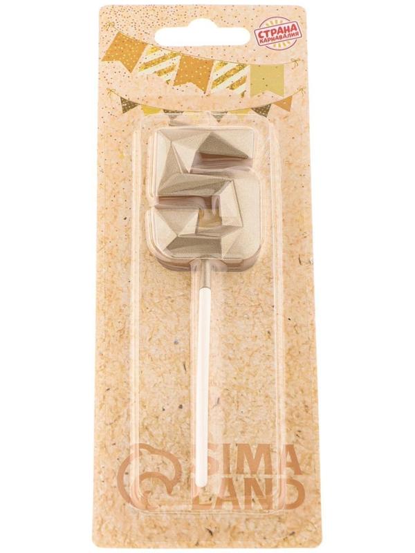 Свеча в торт на шпажке «Алмаз», цифра 