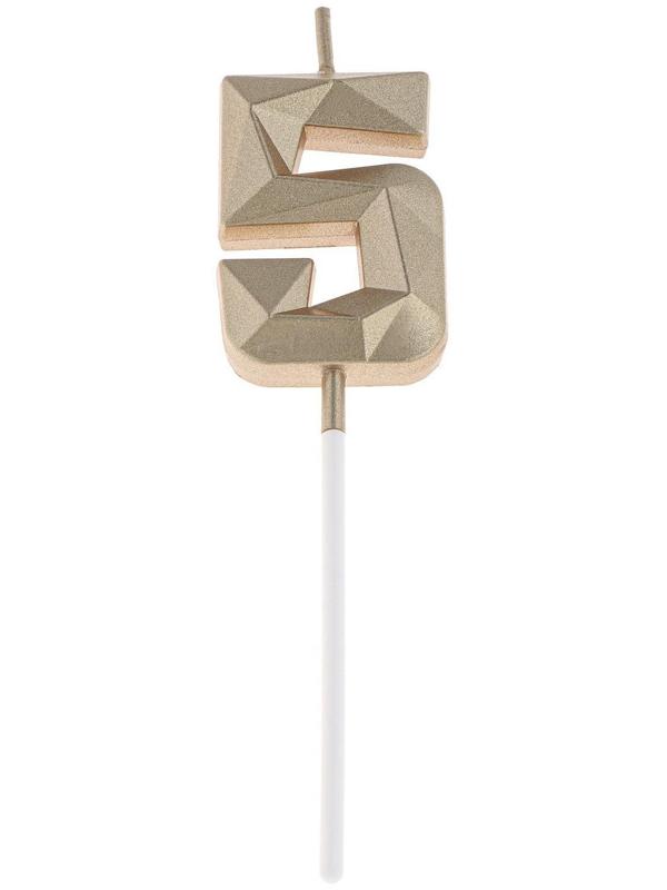 Свеча в торт на шпажке «Алмаз», цифра 