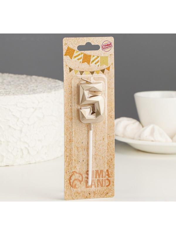 Свеча в торт на шпажке «Алмаз», цифра 