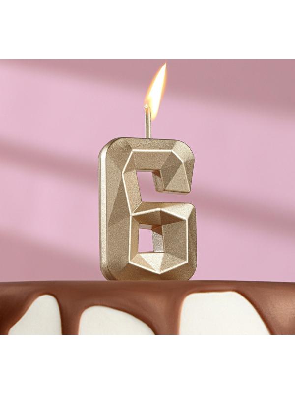 Свеча в торт на шпажке «Алмаз», цифра 