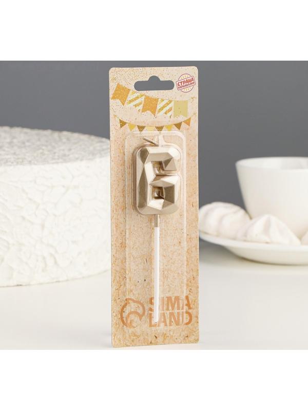 Свеча в торт на шпажке «Алмаз», цифра 