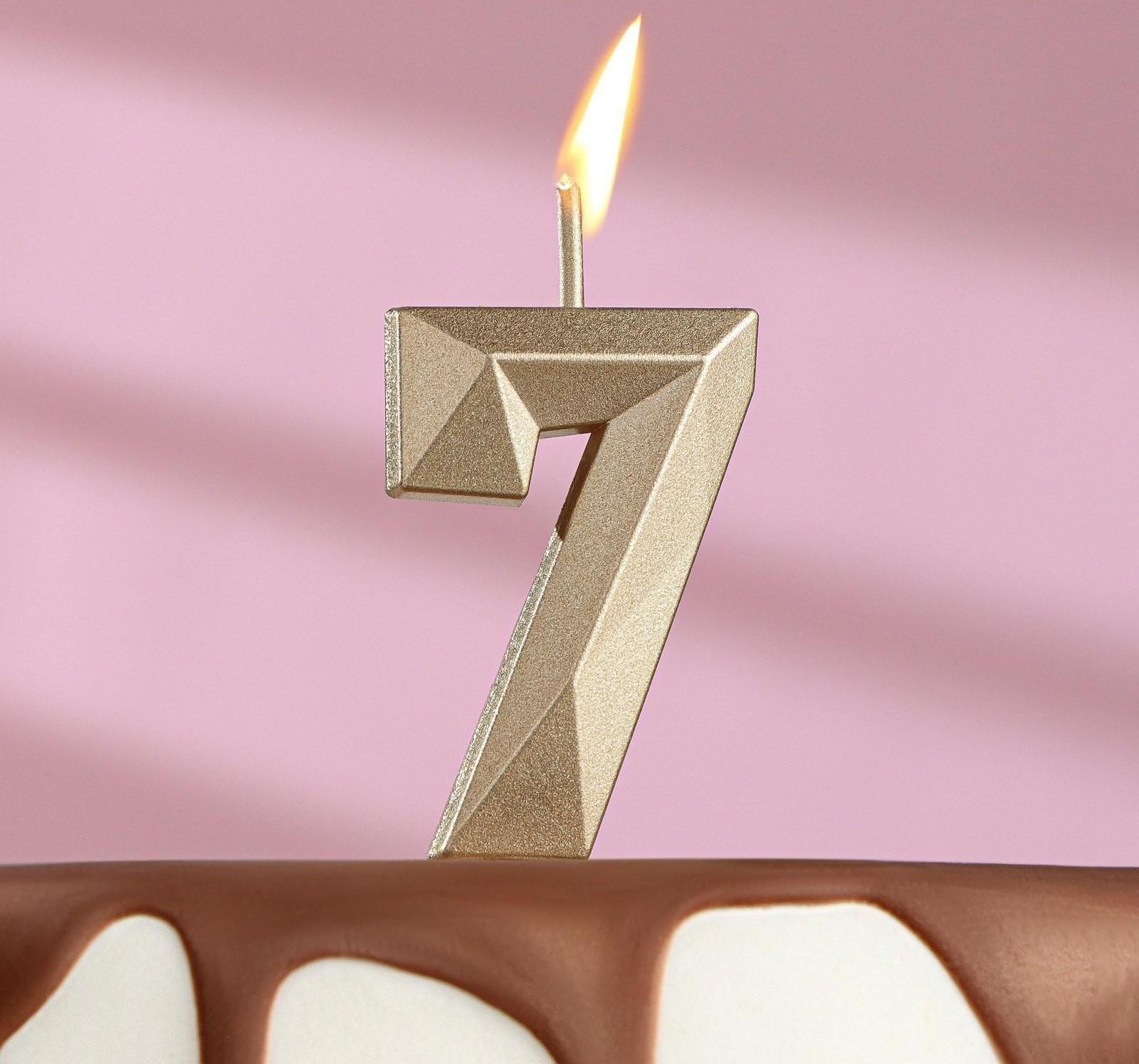 Свеча в торт на шпажке «Алмаз», цифра 