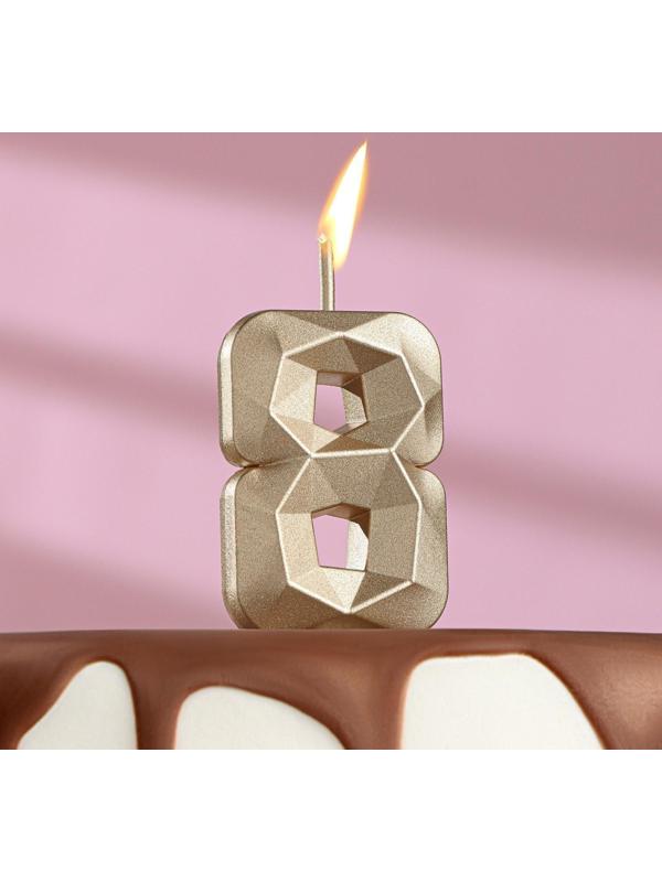 Свеча в торт на шпажке «Алмаз», цифра 