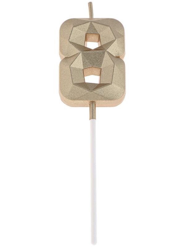 Свеча в торт на шпажке «Алмаз», цифра 