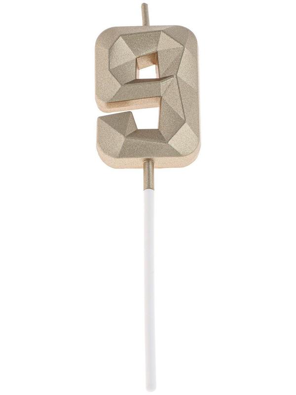 Свеча в торт на шпажке «Алмаз», цифра 