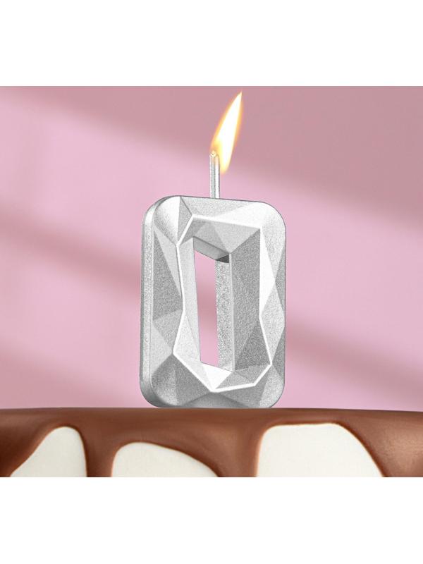 Свеча в торт на шпажке «Алмаз», цифра 