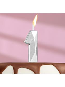 Свеча в торт на шпажке «Алмаз», цифра 