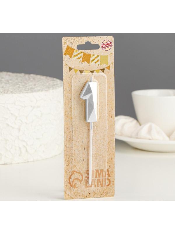 Свеча в торт на шпажке «Алмаз», цифра 