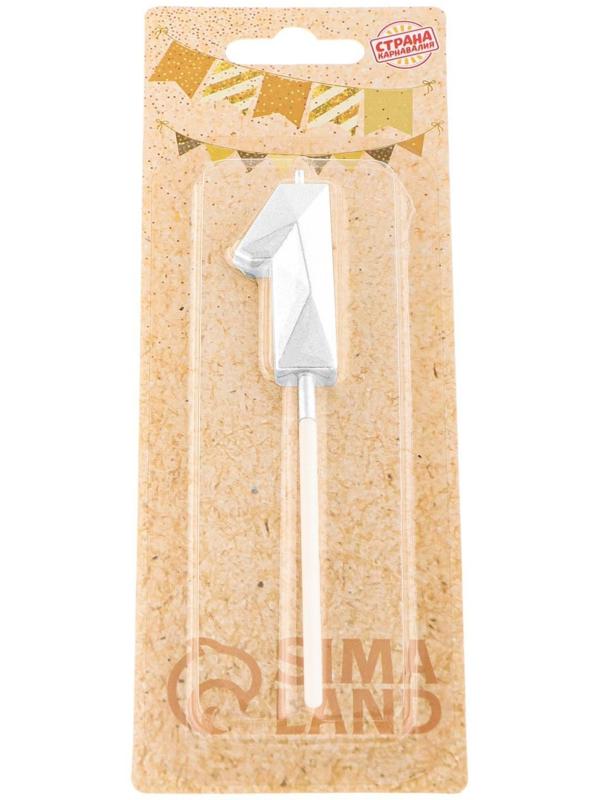 Свеча в торт на шпажке «Алмаз», цифра 