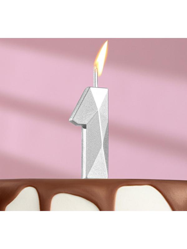 Свеча в торт на шпажке «Алмаз», цифра 