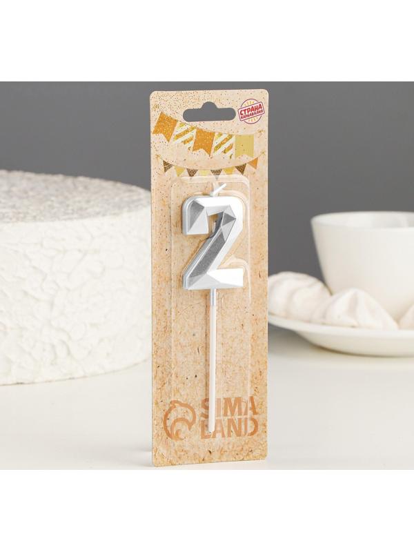 Свеча в торт на шпажке «Алмаз», цифра 