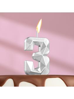 Свеча в торт на шпажке «Алмаз», цифра 