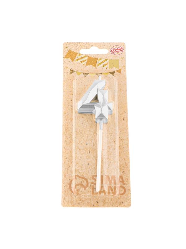 Свеча в торт на шпажке «Алмаз», цифра 