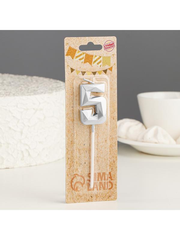 Свеча в торт на шпажке «Алмаз», цифра 