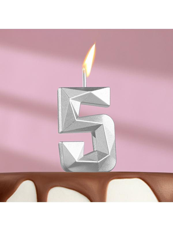 Свеча в торт на шпажке «Алмаз», цифра 