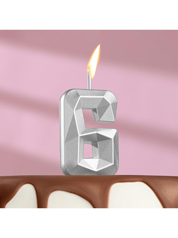 Свеча в торт на шпажке «Алмаз», цифра 