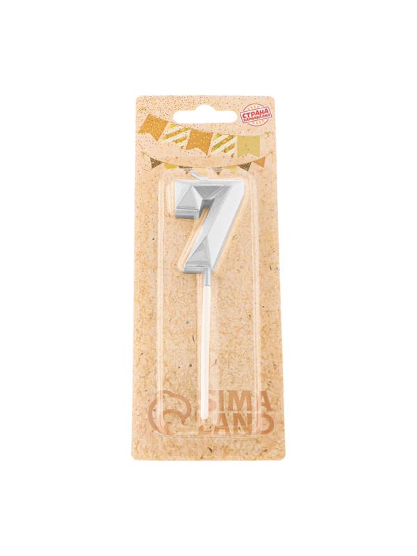 Свеча в торт на шпажке «Алмаз», цифра 