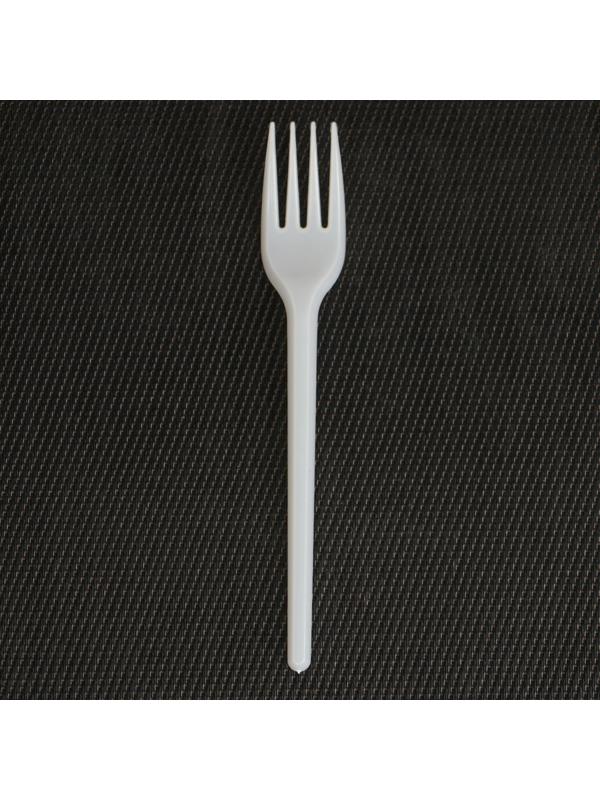 Вилка одноразовая столовая, 15,5 см, набор 6 шт, цвет белый