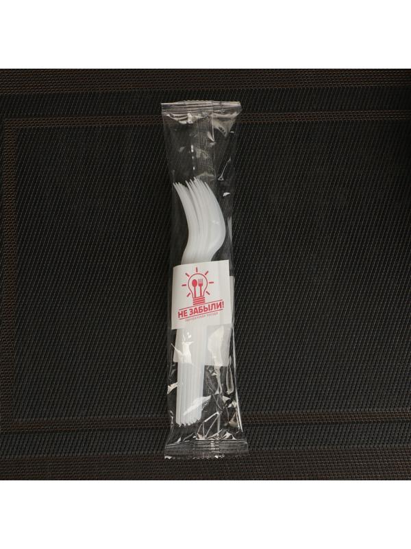 Вилка одноразовая столовая, 15,5 см, набор 6 шт, цвет белый