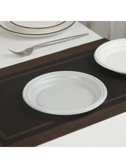 Тарелки одноразовые d=17 см, набор 6 шт, цвет белый