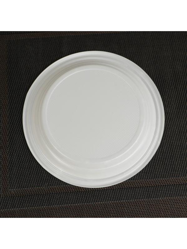 Тарелки одноразовые d=17 см, набор 6 шт, цвет белый