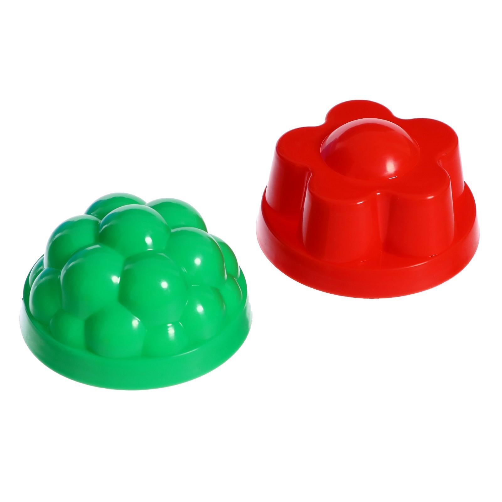 Песочный набор: ведёрко, лопатка, грабельки , 4 формочки