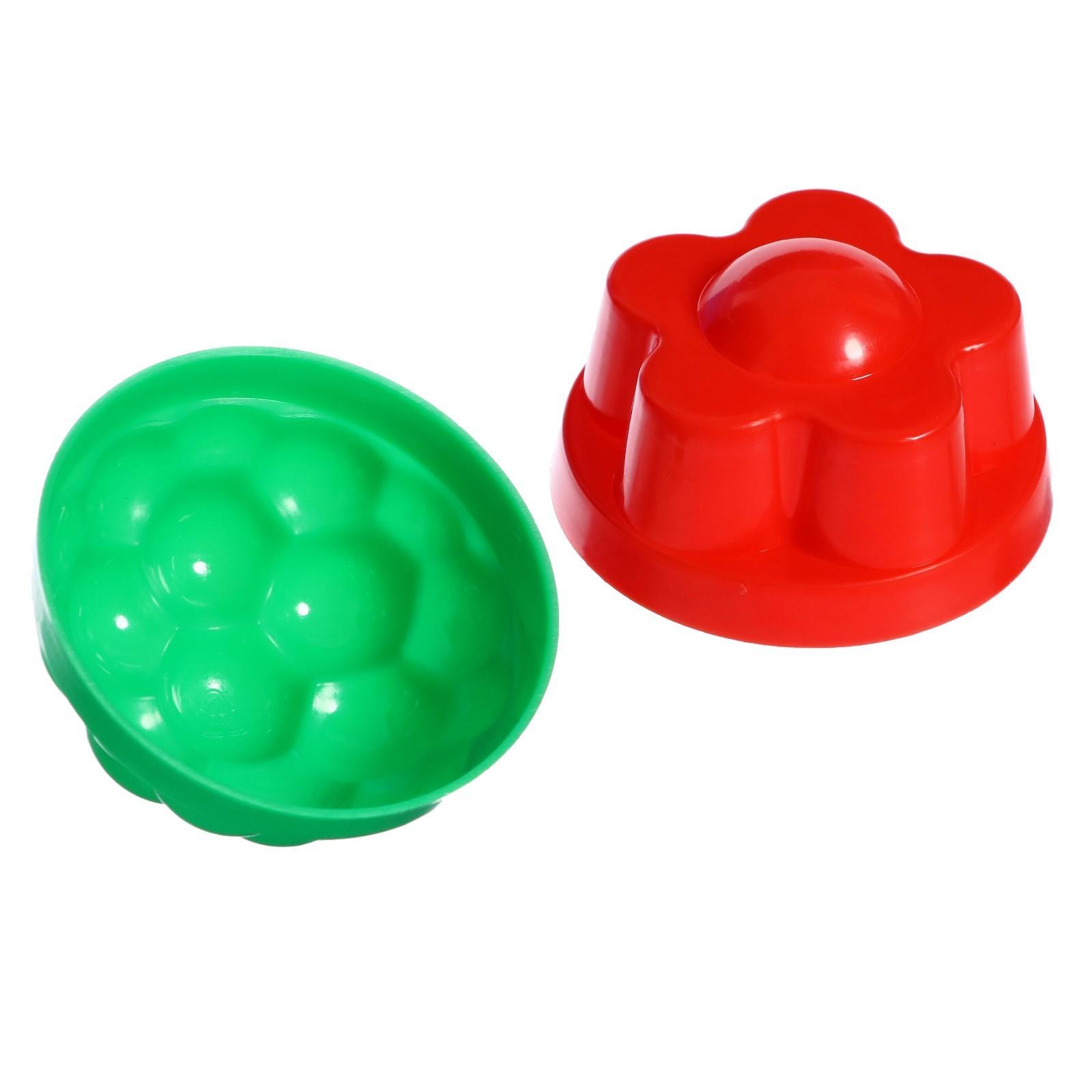 Песочный набор: ведёрко, лопатка, грабельки , 4 формочки