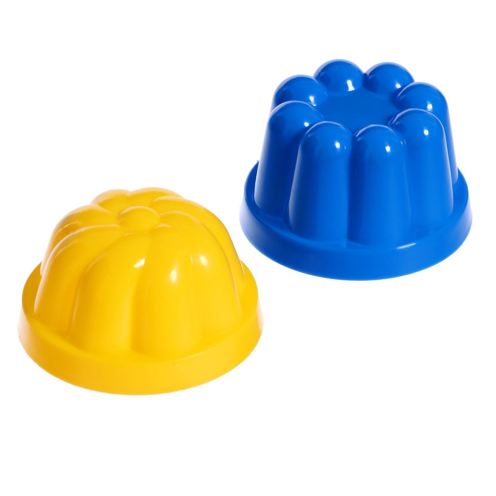 Песочный набор: ведёрко, лопатка, грабельки , 4 формочки