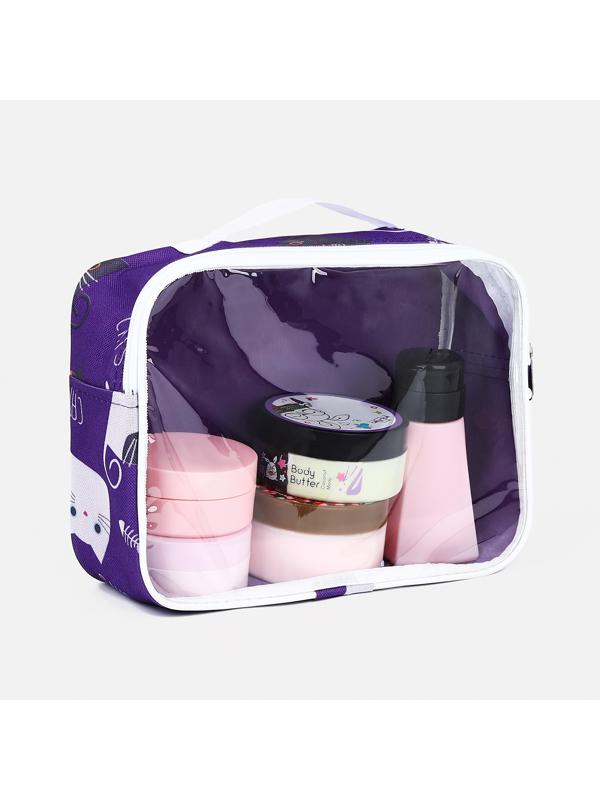 Косметичка на молнии, цвет сиреневый