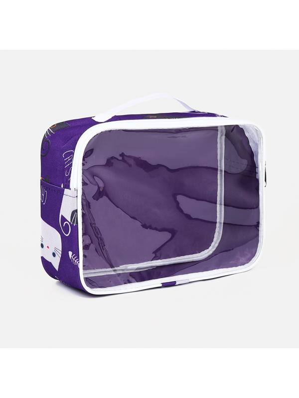 Косметичка на молнии, цвет сиреневый