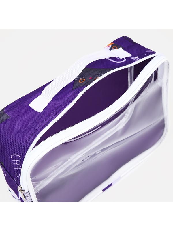 Косметичка на молнии, цвет сиреневый