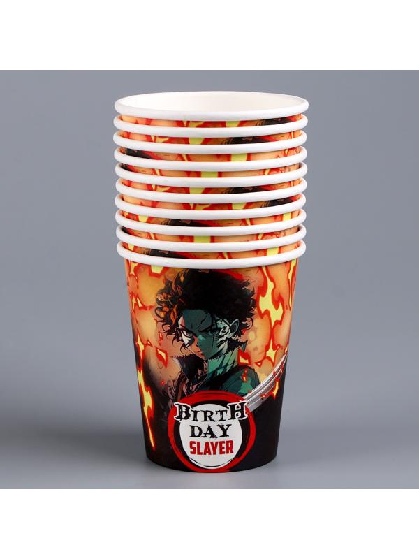 Стакан бумажный Happy Birthday, аниме, 250 мл