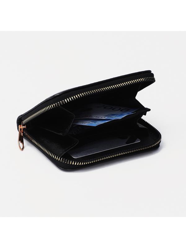 Кошелёк на молнии, цвет чёрный