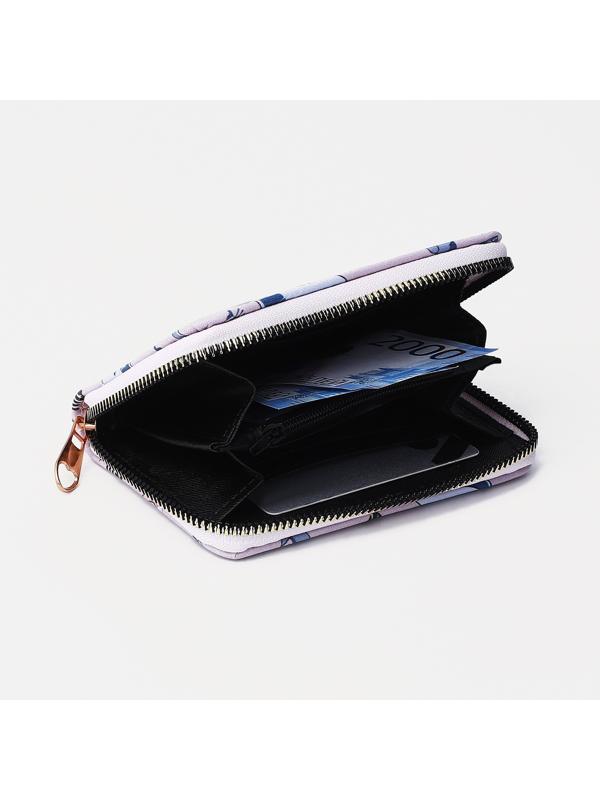 Кошелёк на молнии, цвет розовый