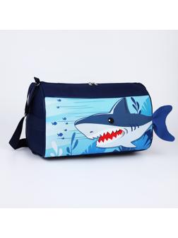 Сумка спортивная Акула, 40*21*24см, цвет синий
