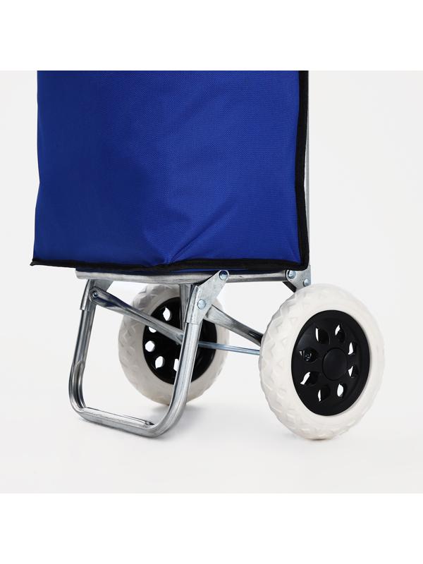 Сумка хозяйственная на тележке, отдел на шнурке, нагрузка до 40 кг, цвет голубой