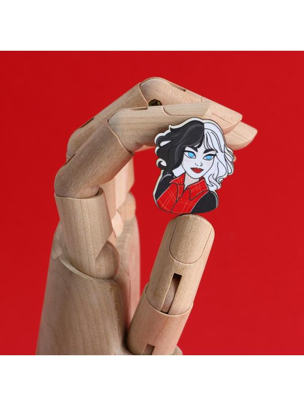 Значок деревянный «Рождена чокнутой», 3 х 3,6 см