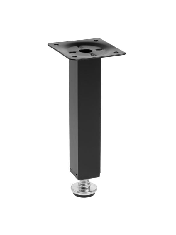 Опора квадратная OKV001BL ТУНДРА, d=25х25 мм, H=150 мм, цвет черный