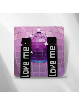 Серьги акрил LOVE ME прямоугольные, цвет чёрно-белый