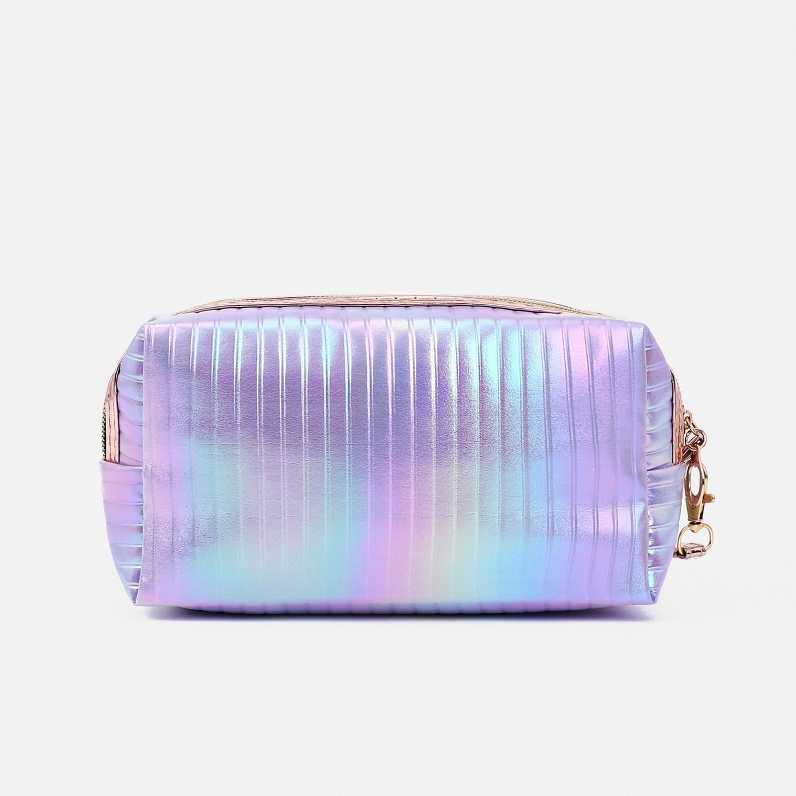 Косметичка на молнии, цвет сиреневый