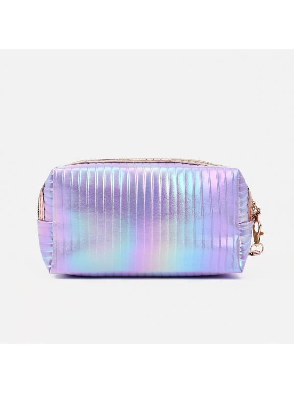 Косметичка на молнии, цвет сиреневый